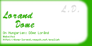 lorand dome business card
